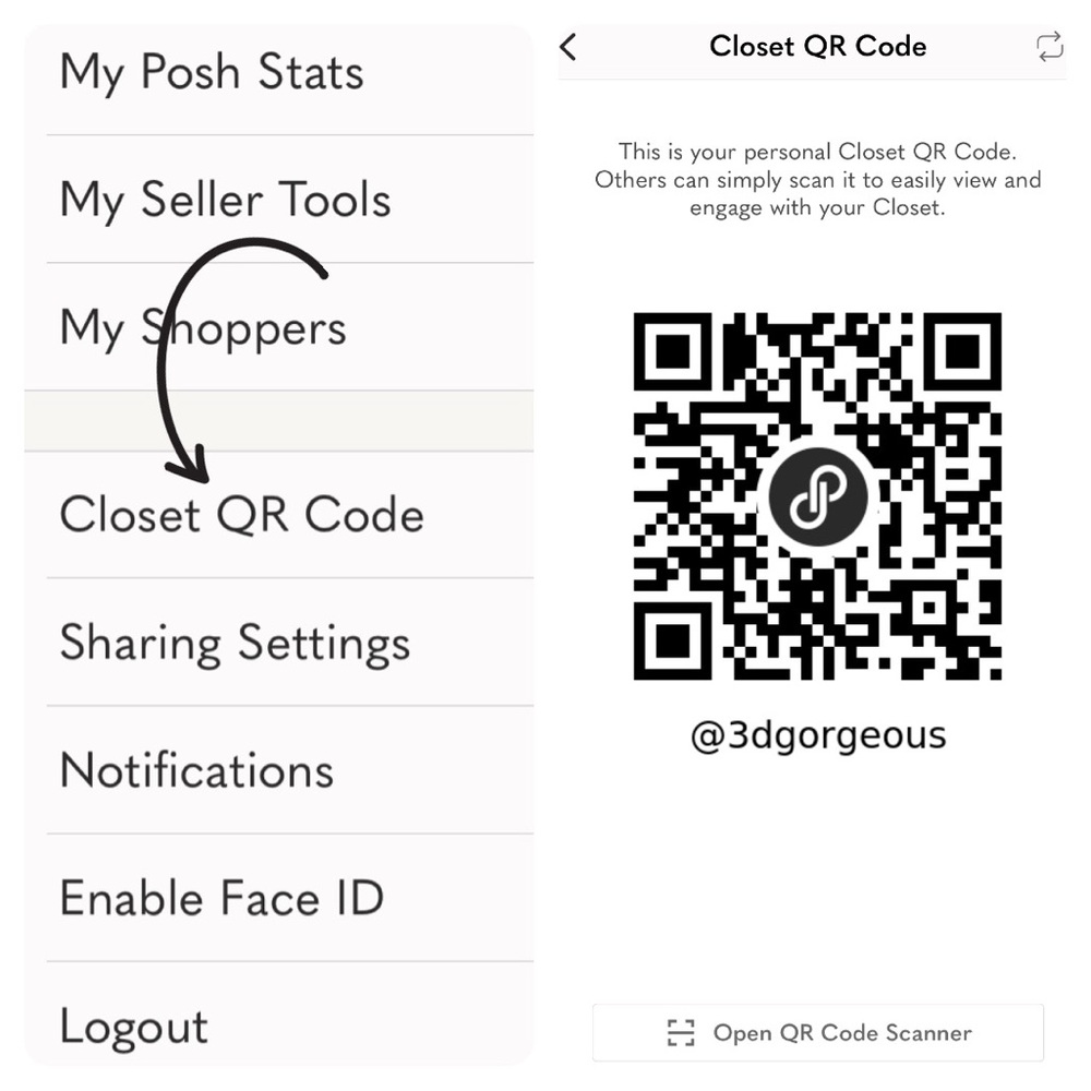 100 Custom 2” Stickers w/ Your Poshmark QR Code 8 Colors To Choose From - Picture 9 of 9